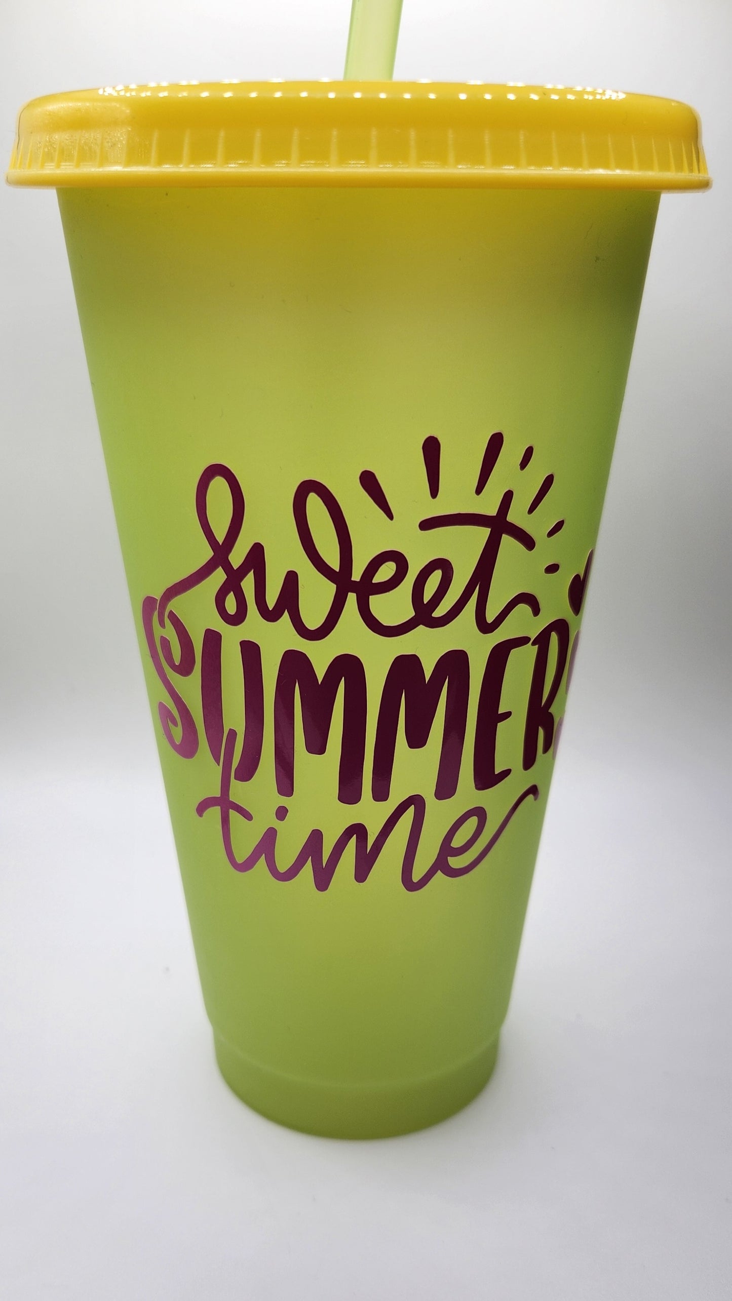 Plastic Colorful Tumbler w/straw