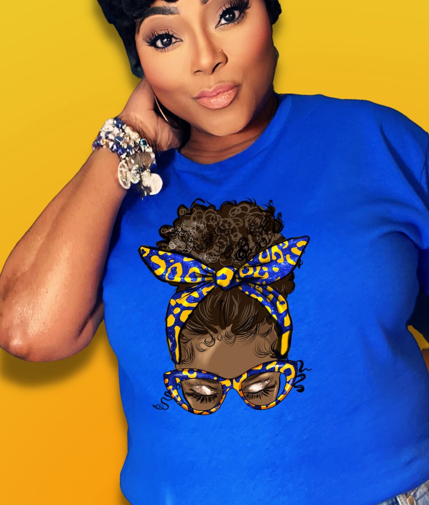 Hair Wrap with Glasses