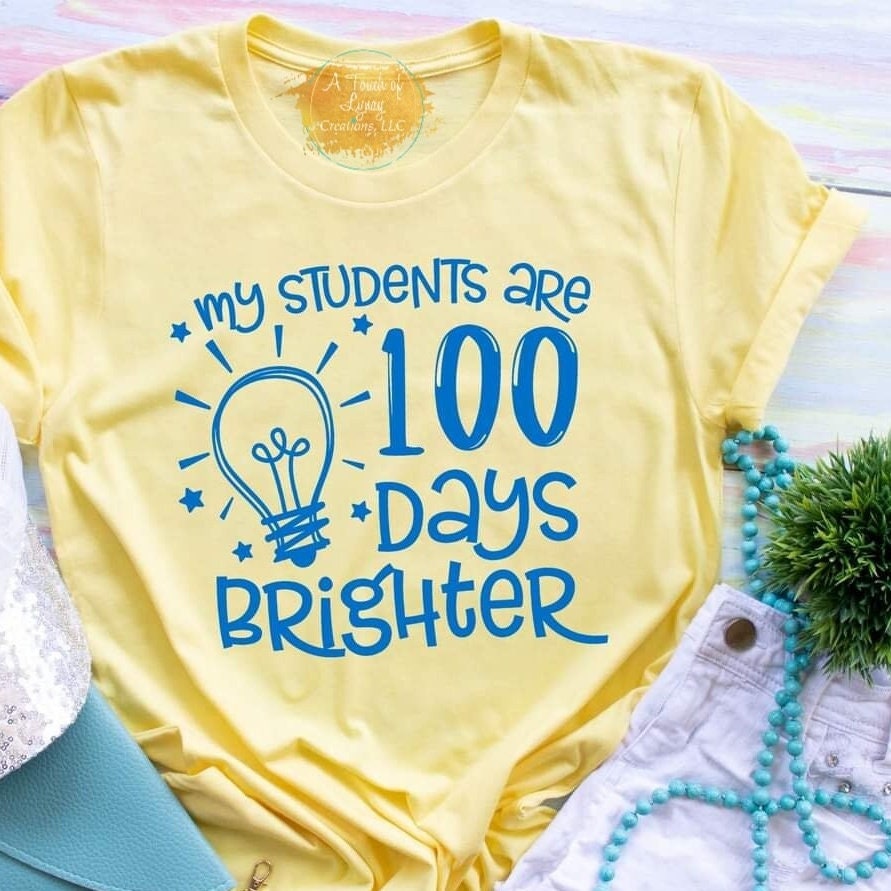 100 days brighter, students, t-shirt