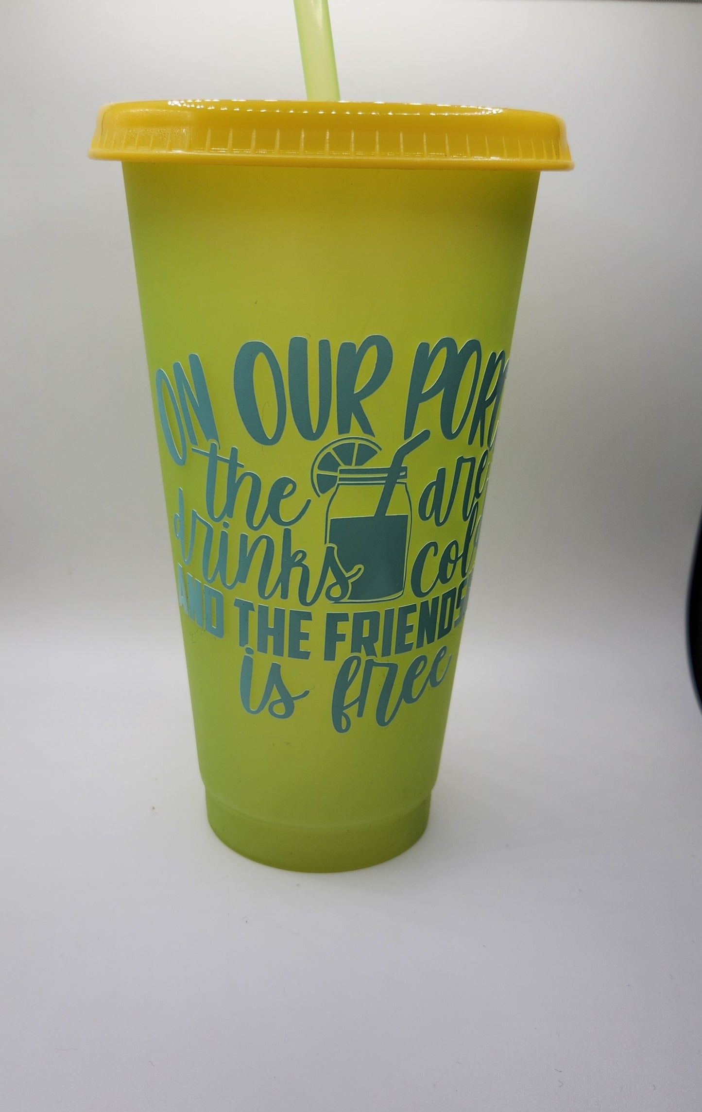 Plastic Colorful Tumbler w/straw