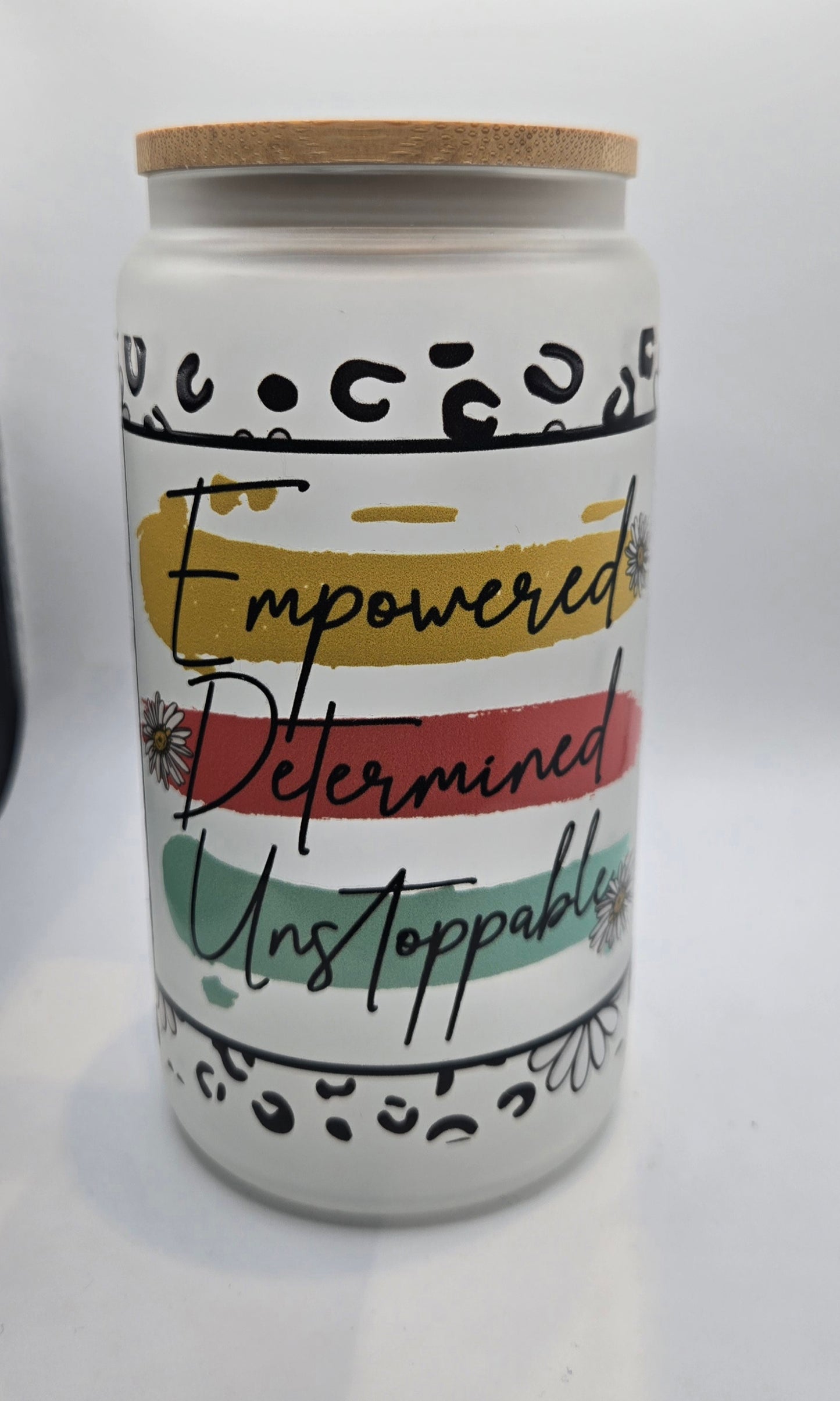 Glass Tumblers with a bamboo lid and straw