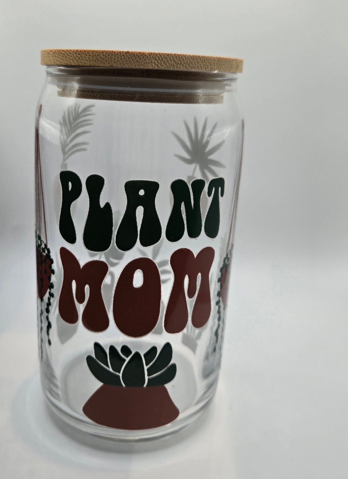 Glass Tumblers with a bamboo lid and straw